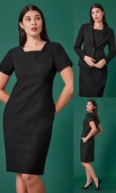 Biz Corporates Women's Renew Short Sleeve Dress RD409L Biz Corporates